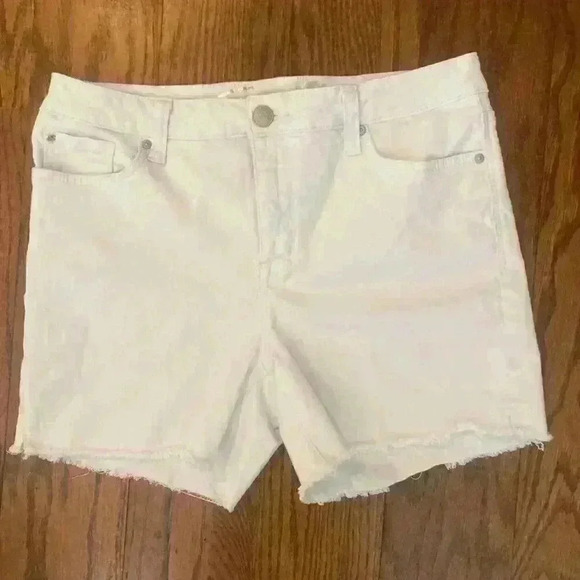 Seven 7 Jeans Denim Cutoff Weekend Shorts size 12 raw hem with Stretch Summer - Picture 2 of 8
